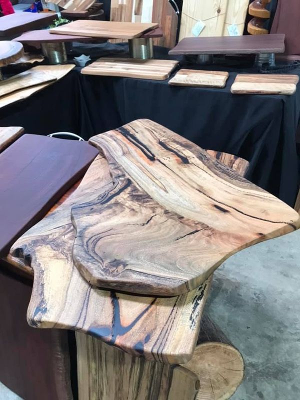 Spalted live-edge slab with dark figure