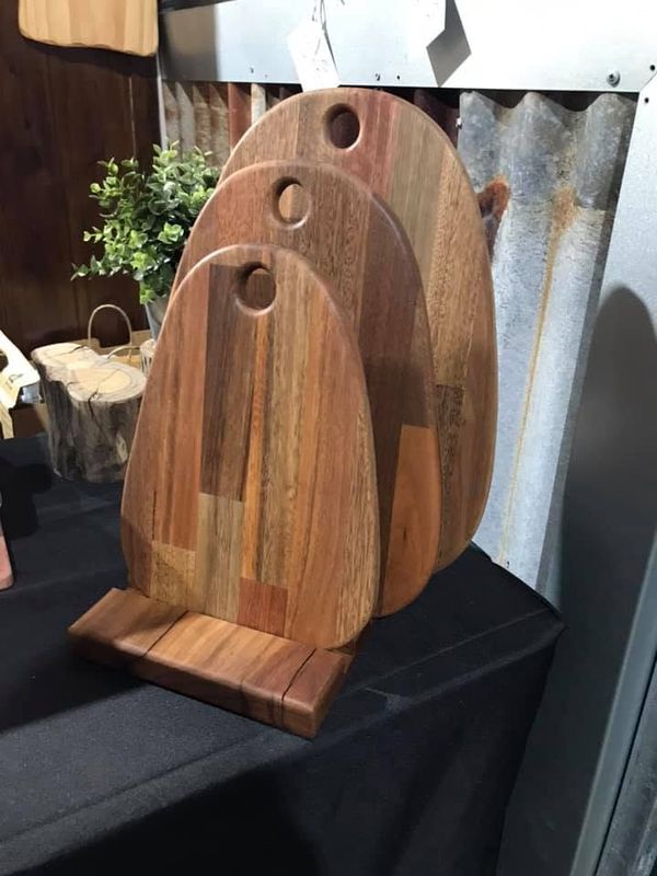 Nested paddle boards on stand