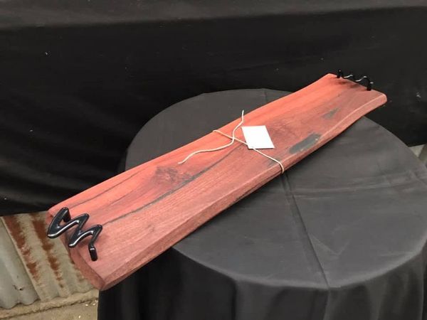 Long jarrah serving board with wire handle